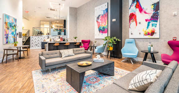 a living room with couches and a coffee table at Union 346, Somerville