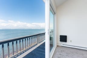 the view from the balcony of slipway 21, a self catering holiday house to rent in