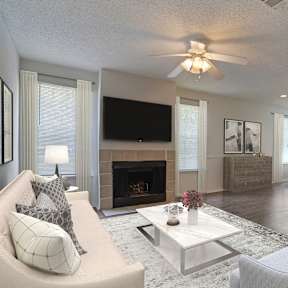 Living Area With Fireplace