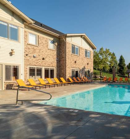 the swimming pool at our apartments