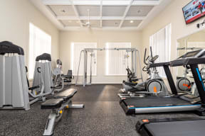 sto gym with treadmills and weight equipment
