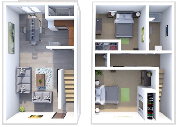 two views of a house layouts with different floor plans