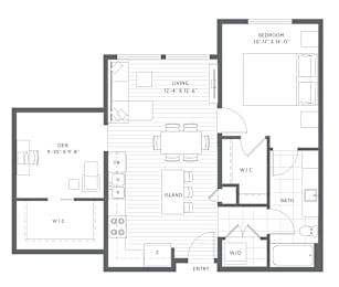 Floor Plan  Floor Plan C2 One Bedroom with Den