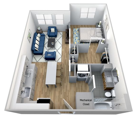 1BEDROOM UNIT_C3 3D 1BEDROOM UNIT_C3 3D at Centro Arlington, Arlington, Virginia
