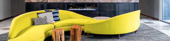 Lobby and Sitting Area at Confluence on 3rd Apartments in Downtown Des Moines