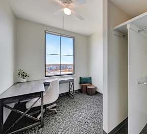 white shelves for closet at Parkhaus Apartments, Lincoln, NE 68508