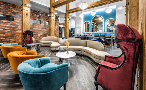 Clubhouse with comfortable seating at The Alibi at Lake Lilly, Florida