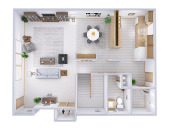  Floor Plan Townhome - 3 Bed, 1.5 Bath
