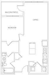 1 bedroom 1 bath A at Encore at Forest Park Apartments, Missouri, 63110