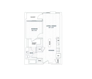  Floor Plan 1 Bedroom - 1 Bath | a06