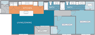 B2-EU Floor Plan at Watermark on Twenty Mile, Parker, CO