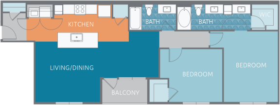 Floor Plan  B2-EU Floor Plan at Watermark on Twenty Mile, Parker, CO