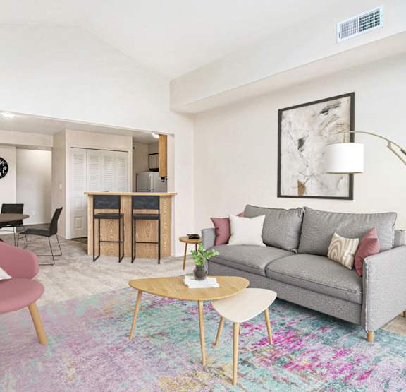 Living Room at Dupont Lakes Apartments in Fort Wayne