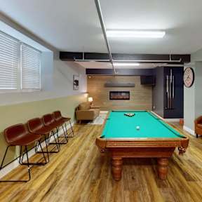 Pool table at Emerson Shoe Lofts Apartments, Rockland, 02370