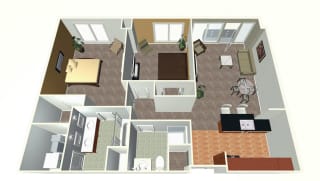 2 bed apartment-2 Bed G floor plan at Midtown Crossing Apartments in midtown Omaha NE 68131