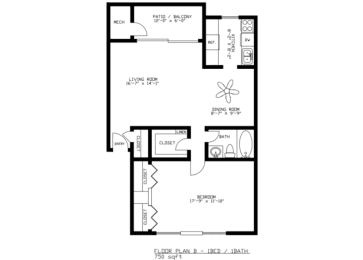  Floor Plan ONE BEDROOM