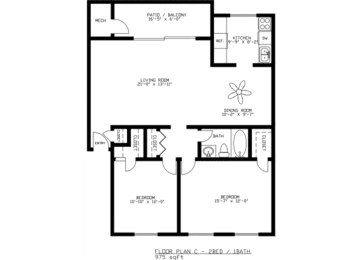  Floor Plan TWO BEDROOM