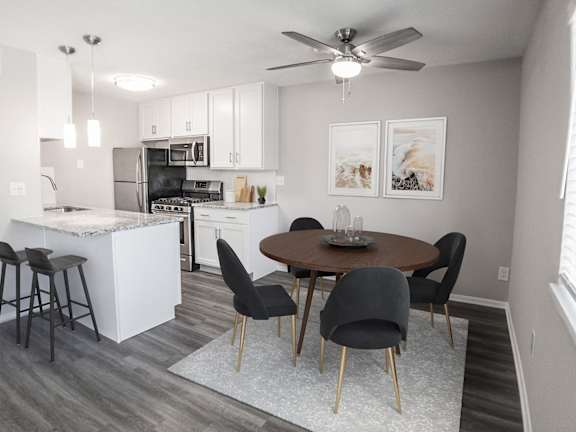 Renovated suites available with hardwood-inspired flooring and granite countertops