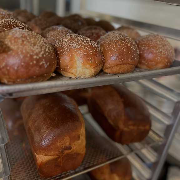 Freshly baked bread rolls at Bautista Apartments, Tucson