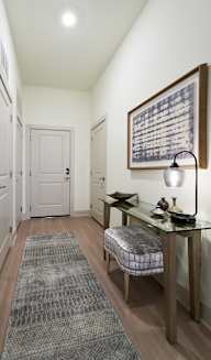 a home office with a desk and chair at Tapestry West in Richmond, 23230