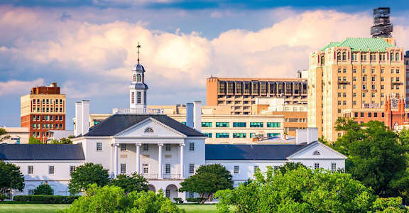 View of a City from Afar at an Art Museum at The Locks Tower in Richmond, Virginia