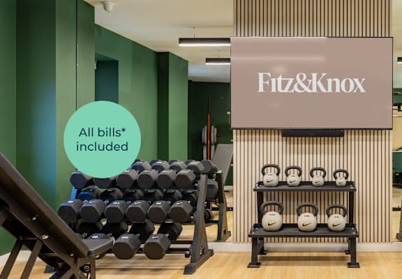 A gym with a sign that says Fitz&Knox.