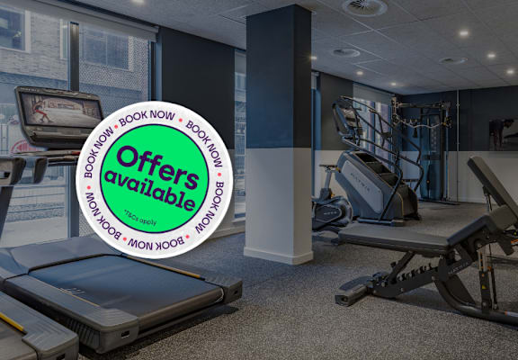 A gym with a sign that says "Offers available".