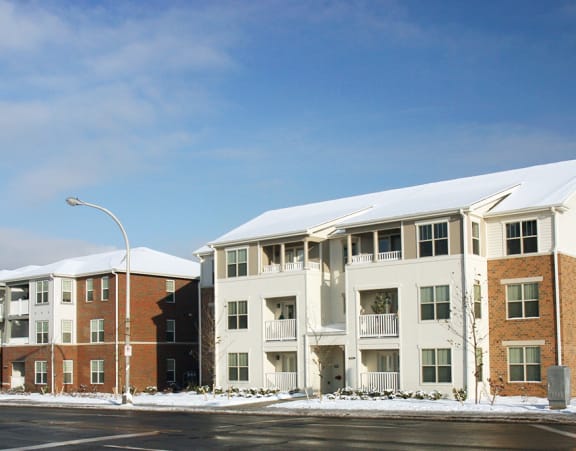 Exterior of Fairfield apartment buildings in Pittsburgh, PA