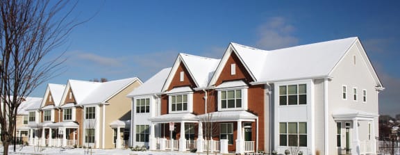 Exterior of townhomes at Fairfield apartments in Pittsburgh, PA