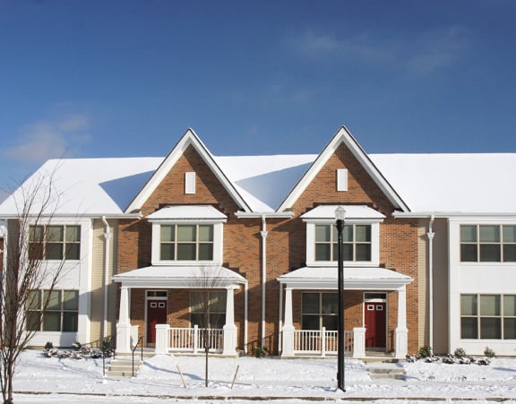 An exterior of townhomes at Fairfield apartments in Pittsburgh, PA