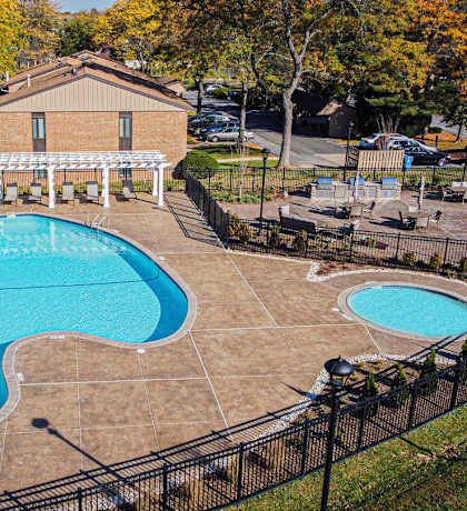 Aerial Pool View at The Lakes, Allentown, PA