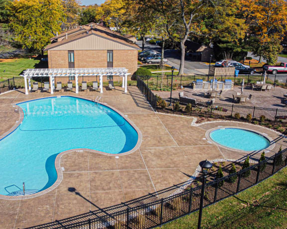 Aerial Pool View at The Lakes, Allentown, PA