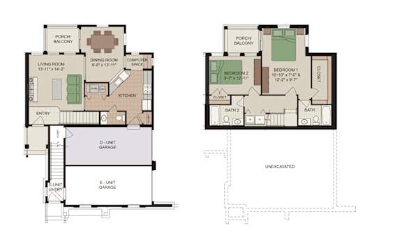 Shamona A Floor Plan at Claremont Apartments, Exton
