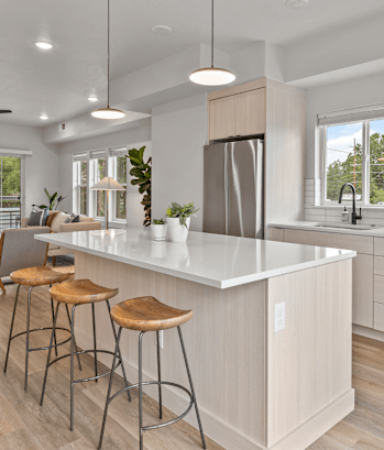 Alpine Landing Townhomes in Garden City, Idaho Model Kitchen with Island