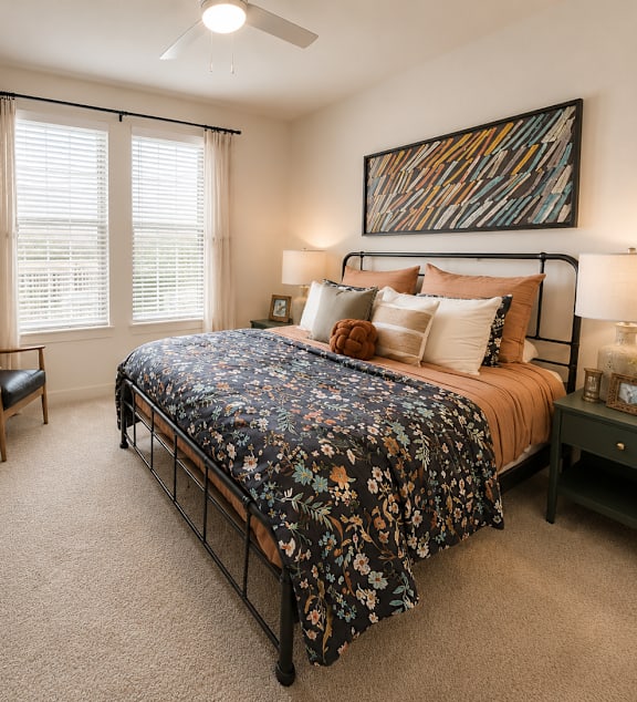 Spacious A1 bedroom with large windows and modern apartment finishes at The Westerly Apartments