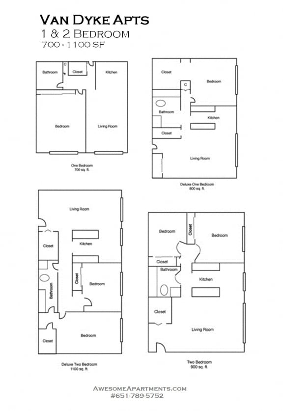 Van Dyke Apartments floorplan, St. Paul, Minnesota