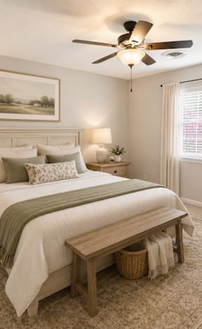 a living room at Midtown Park Townhomes, Raleigh, NC