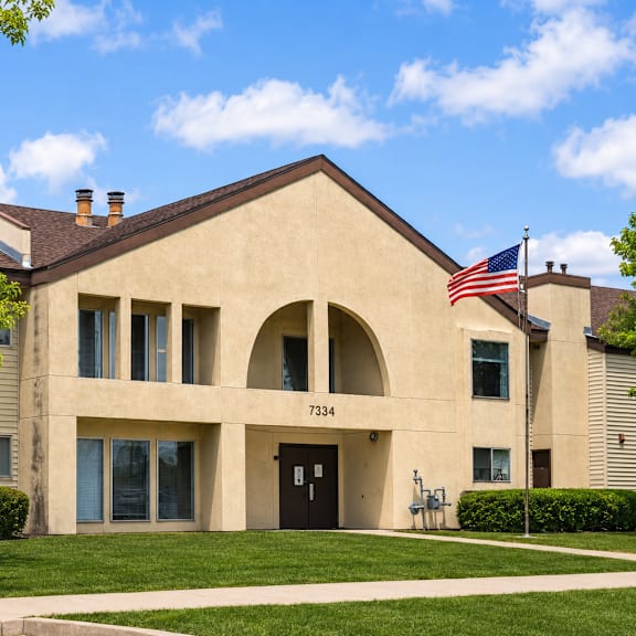 A building with the number 7334 on it.