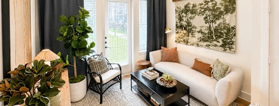 Bright living room in luxury apartment at The Bluewood Kerrville