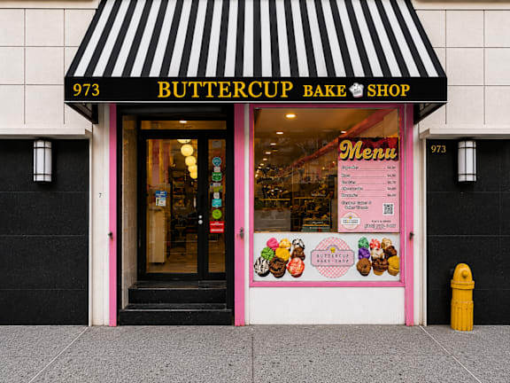 A bakery shop named Buttercup bake shop.