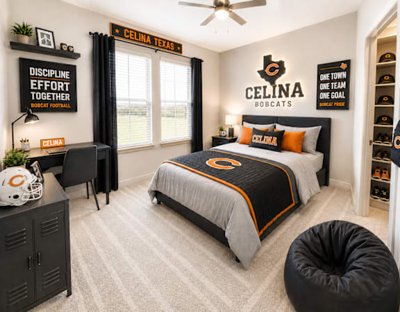 Secondary bedroom with modern furnishings, natural light, and flexible living space.