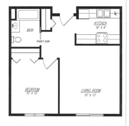  Floor Plan One Bedroom