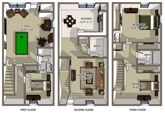 The Hamilton Floor Plan at Hyde Park Townhomes, Chester