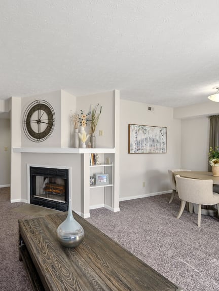 Living Space With Fireplace at Enclave, Beavercreek, Ohio