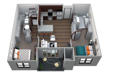 Floor Plan  Maple C5B floor plan at 360 at Jordan West best new apartments West Des Moines IA 50266