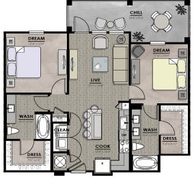 B1-1Floor plates with LVT at Harrison Apartments, Sarasota, FL, 34243