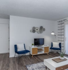 Living room decor at Sandhurst Apartments, Zanesville, OH