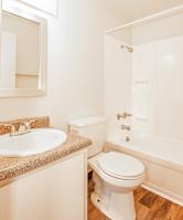 A white toilet sits next to a sink in a bathroom.