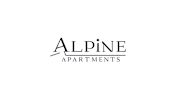 The image is a logo for Alpine Apartments.