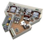 2B Floor Plan at The Landmark, New Braunfels, TX